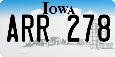 IA license plate ARR278