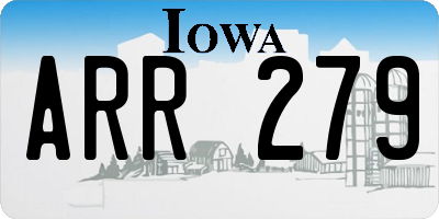IA license plate ARR279