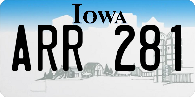 IA license plate ARR281