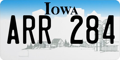 IA license plate ARR284