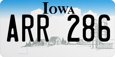 IA license plate ARR286