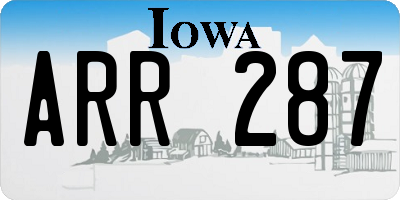 IA license plate ARR287