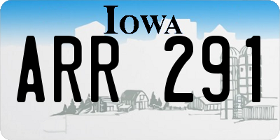 IA license plate ARR291