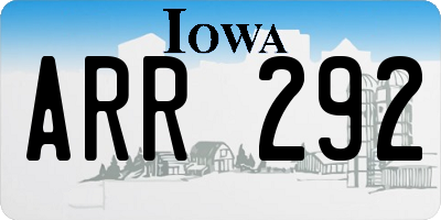 IA license plate ARR292
