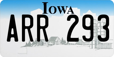 IA license plate ARR293