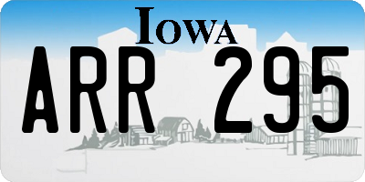 IA license plate ARR295