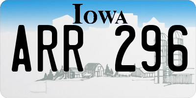 IA license plate ARR296