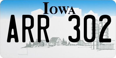 IA license plate ARR302
