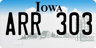 IA license plate ARR303