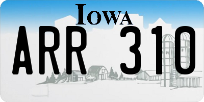 IA license plate ARR310