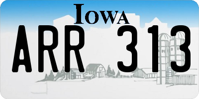 IA license plate ARR313
