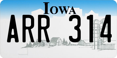 IA license plate ARR314