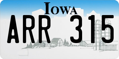 IA license plate ARR315