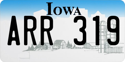 IA license plate ARR319