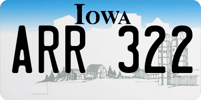 IA license plate ARR322