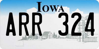 IA license plate ARR324