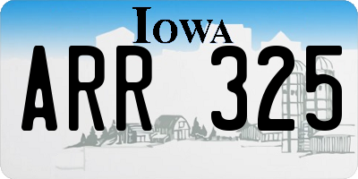 IA license plate ARR325
