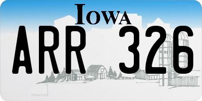 IA license plate ARR326