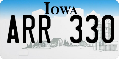 IA license plate ARR330