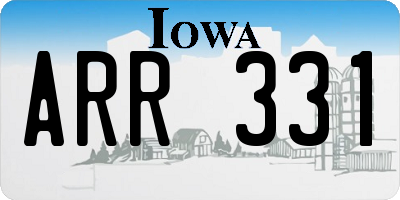 IA license plate ARR331
