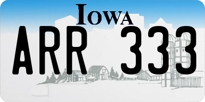 IA license plate ARR333