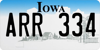 IA license plate ARR334