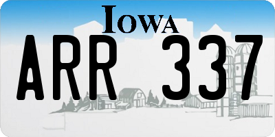 IA license plate ARR337