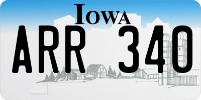 IA license plate ARR340