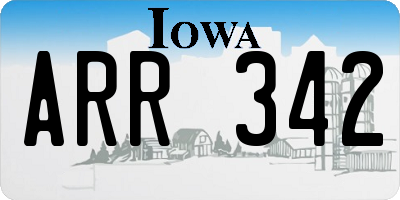 IA license plate ARR342
