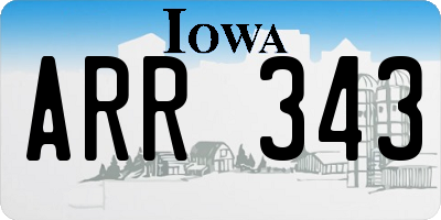 IA license plate ARR343