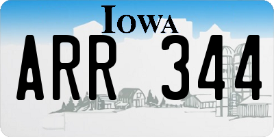 IA license plate ARR344