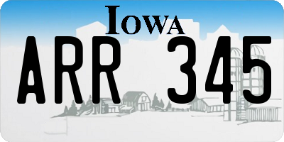 IA license plate ARR345
