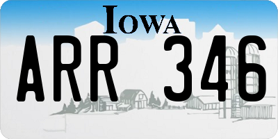 IA license plate ARR346