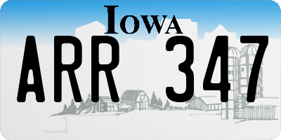 IA license plate ARR347