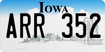 IA license plate ARR352