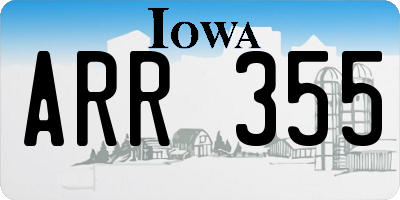 IA license plate ARR355