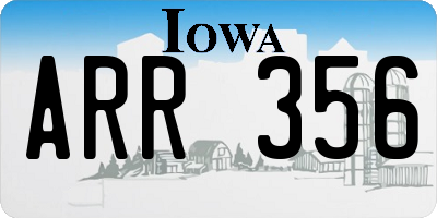 IA license plate ARR356