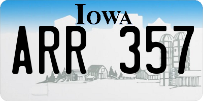 IA license plate ARR357