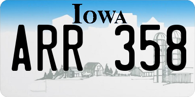 IA license plate ARR358