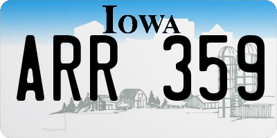 IA license plate ARR359