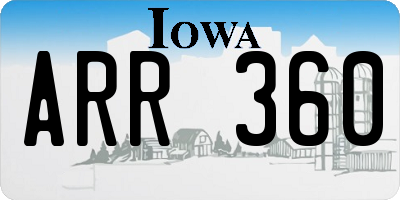 IA license plate ARR360