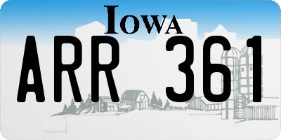 IA license plate ARR361