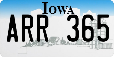 IA license plate ARR365