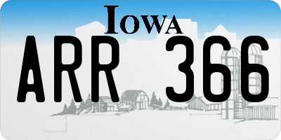 IA license plate ARR366