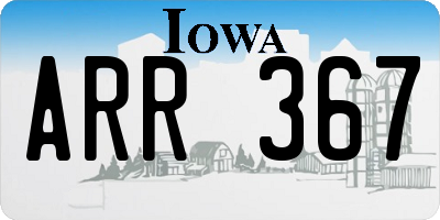 IA license plate ARR367