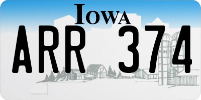 IA license plate ARR374