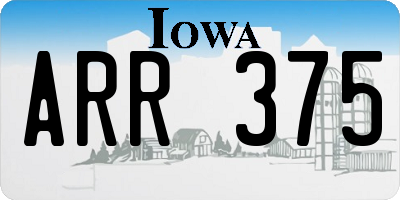 IA license plate ARR375