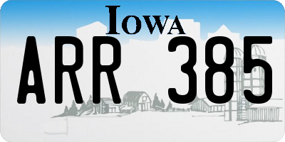 IA license plate ARR385