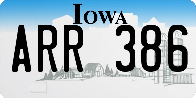 IA license plate ARR386