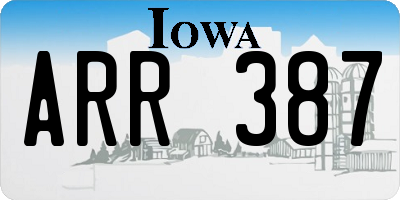 IA license plate ARR387
